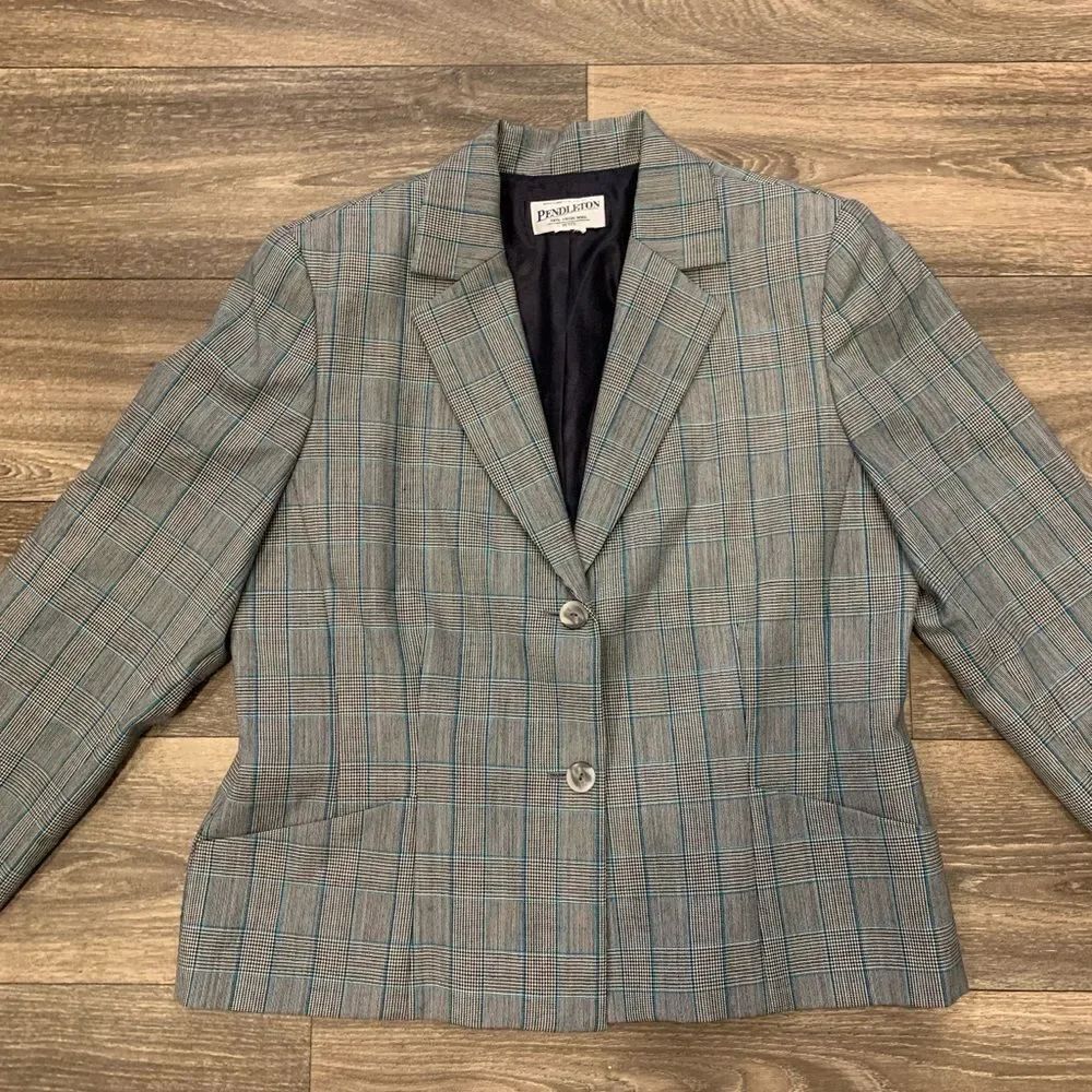 Pendleton Women’s Petite Blazer Jacket Stripes Size Large Vintage